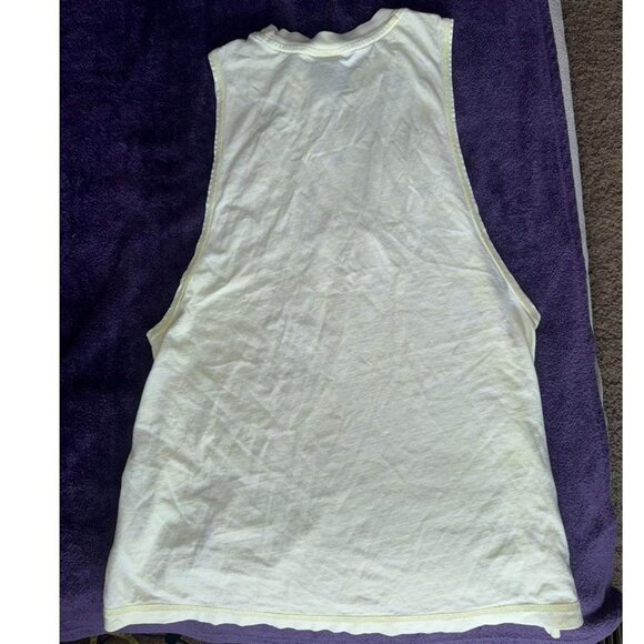 Nike Neon Yellow 100% Cotton Embroidered Logo Tank Top with Open Arm Holes - Picture 3 of 6